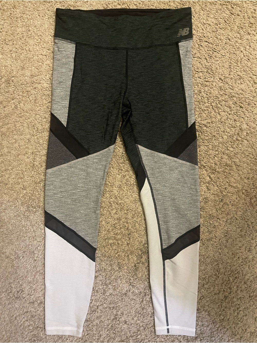 New Balance Black Grey White Colorblock womens Leggings
